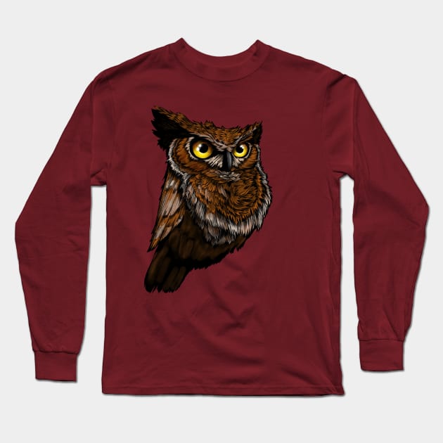 Owl lines art Long Sleeve T-Shirt by TonyToon